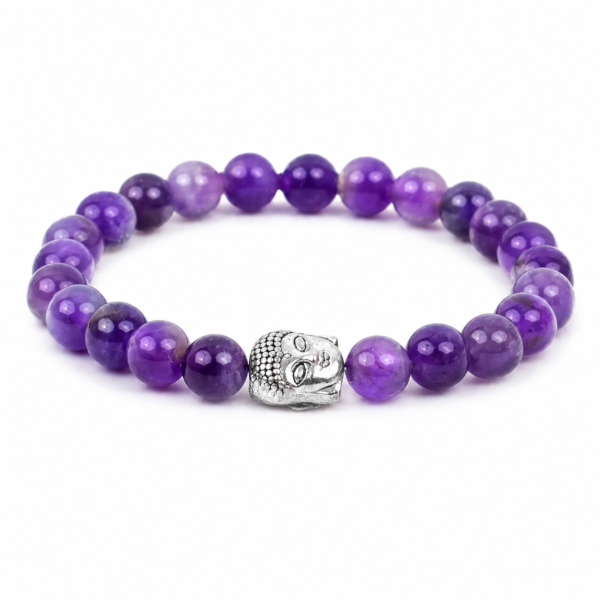 Natural Amethyst Buddha Bracelet – Calmness, Wisdom & Spiritual Protection