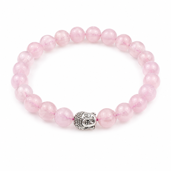 Natural Rose Quartz Buddha Bracelet – Love, Harmony & Emotional Healing